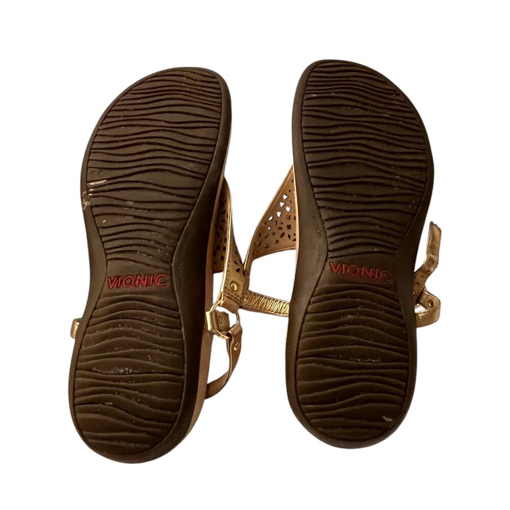 Vionic Womens Sandals Thongs Gold Size 8 Kirra Vacation Comfort - Picture 3 of 4